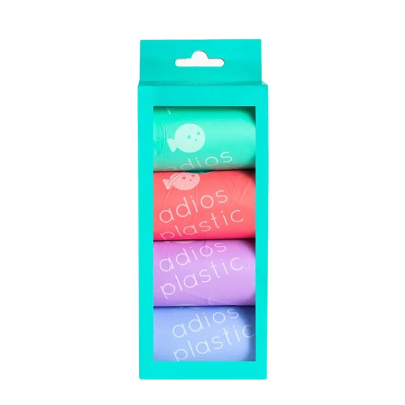 Adios Plastic Dog Poo Bags 8 Roll Rainbow-1